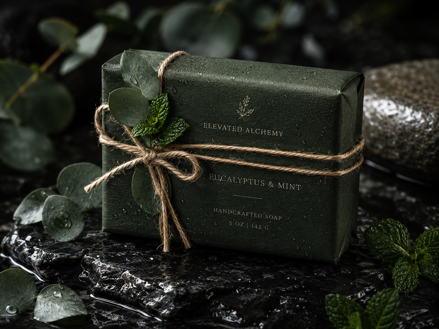 Eucalyptus and Mint handcrafted goat milk soap bar
